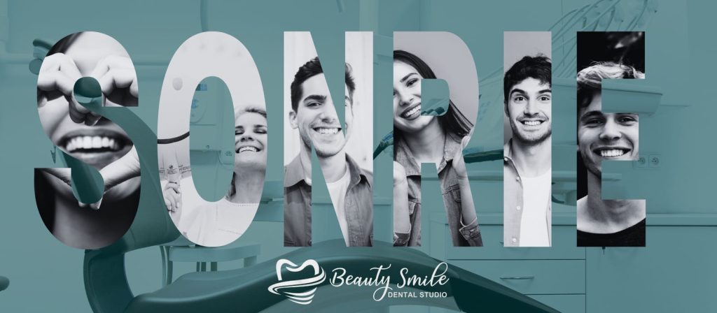 Imagen de la palabra SONRIE con cada letra mostrando a una persona sonriente, promoviendo consultas dentales con su dentista en Tijuana.